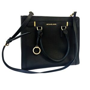 Michael Kors Dillon large saffiano leather satchel/tote bag In Black